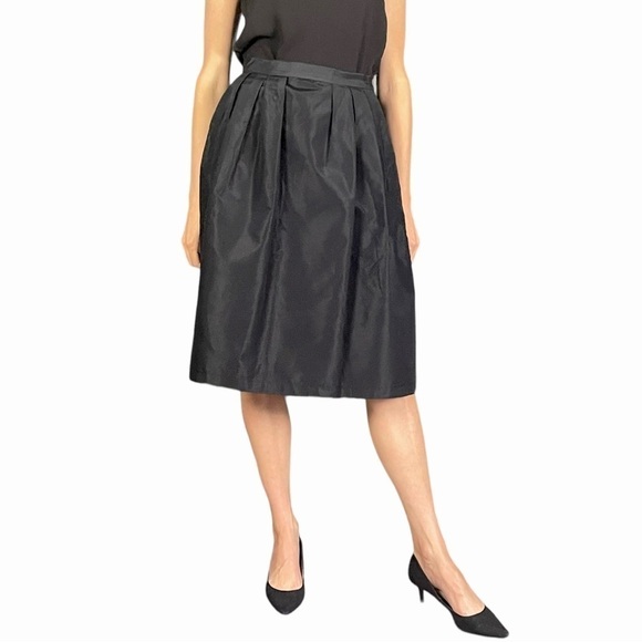 MICHAEL KORS SILK BOX PLEAT A-LINE SKIRT - Picture 1 of 13